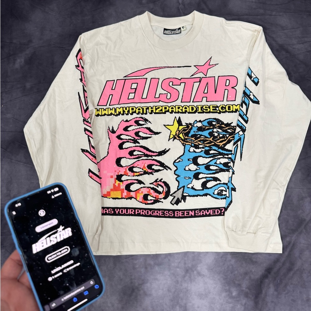 Authentic Hellstar long-sleeve t shirt with NFC tag and chip